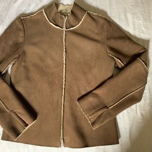 Velvet by Graham & Spencer Faux Suede and Sherpa Tan Jacket - Medium